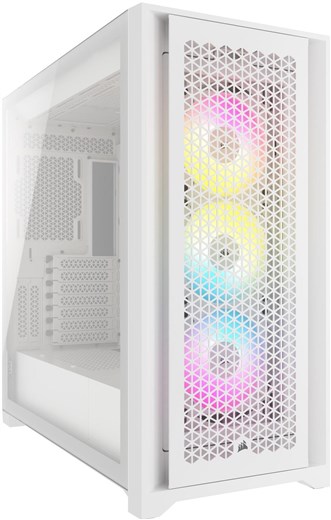 Corsair | Tempered Glass PC Case | iCUE 5000D RGB AIRFLOW | Side window | White | Mid-Tower | Power supply included No