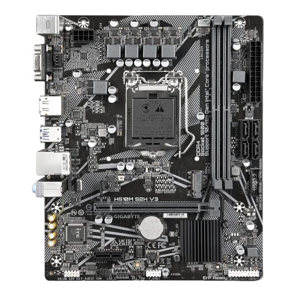 Gigabyte | H510M S2H V3 1.0 M/B | Processor family Intel | Processor socket LGA1200 | DDR4 DIMM | Memory slots 2 | Supported hard disk drive interfaces SATA, M.2 | Number of SATA connectors 4 | Chipset Intel H470 Express | Micro ATX
