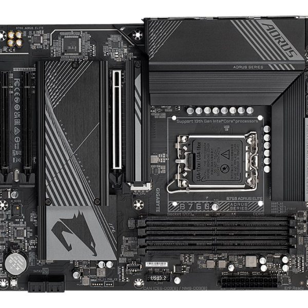 Gigabyte | B760 AORUS ELITE 1.0 M/B | Processor family Intel | Processor socket LGA1700 | DDR5 DIMM | Memory slots 4 | Supported hard disk drive interfaces SATA, M.2 | Number of SATA connectors 4 | Chipset Intel B760 Express | ATX