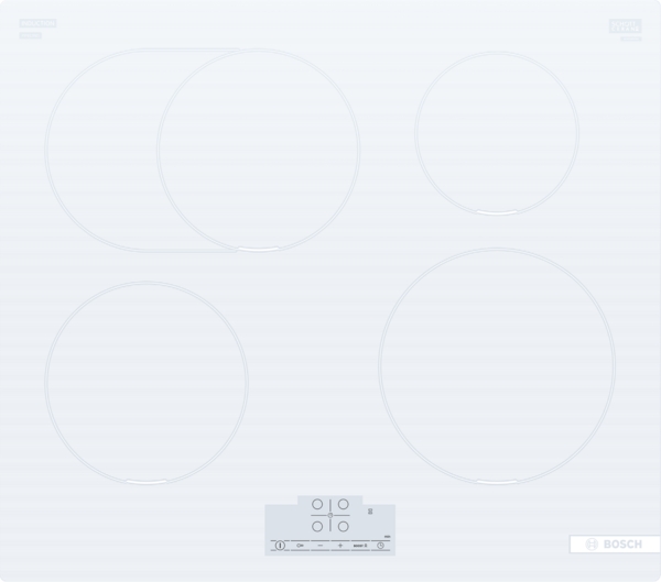 Bosch | Hob | PIF612BB1E | Induction | Number of burners/cooking zones 4 | Touch | Timer | White