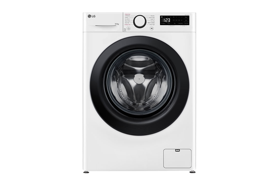 LG | Washing machine with dryer | F4DR509SBW | Energy efficiency class A | Front loading | Washing capacity 9 kg | 1400 RPM | Depth 55 cm | Width 60 cm | Display | Rotary knob + LED | Drying system | Drying capacity 6 kg | Steam function | Direct drive | White