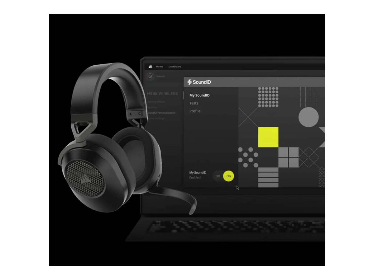 Corsair | Gaming Headset | HS65 | Wireless | Over-Ear | Microphone | Wireless | Carbon - Image 6