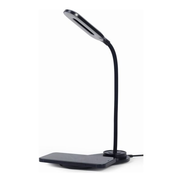 Gembird TA-WPC10-LED-01 Desk lamp with wireless charger, Black | Cold white, warm white, natural 2893-7072 K | Phone or tablet with built-in Qi wireless charging