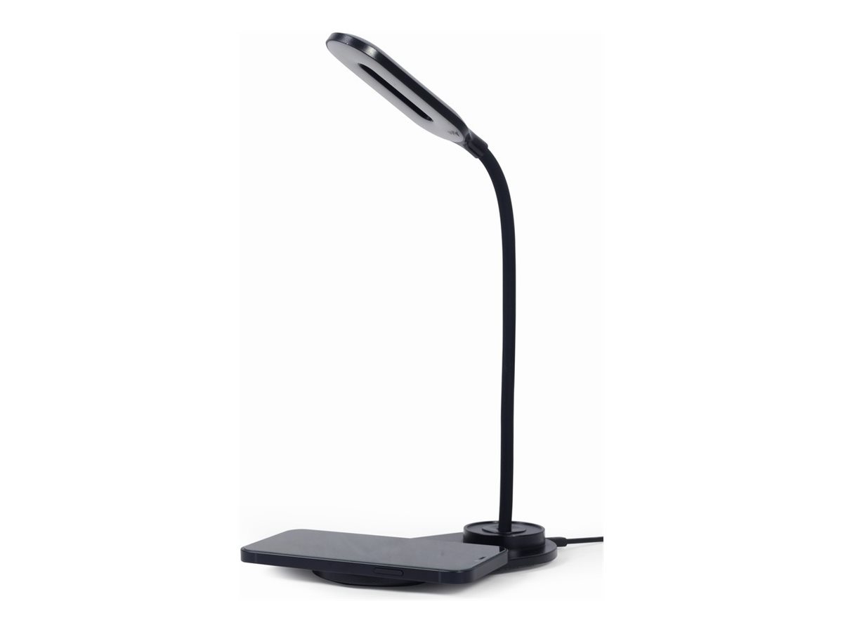 Gembird TA-WPC10-LED-01 Desk lamp with wireless charger, Black | Cold white, warm white, natural 2893-7072 K | Phone or tablet with built-in Qi wireless charging