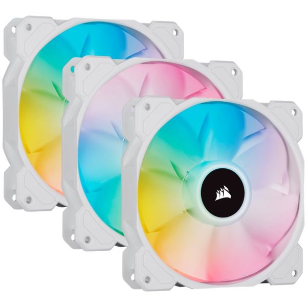Corsair | 120mm White PWM Fan, Triple Pack with Lighting Node CORE | iCUE SP120 RGB ELITE Performance | Case Fan