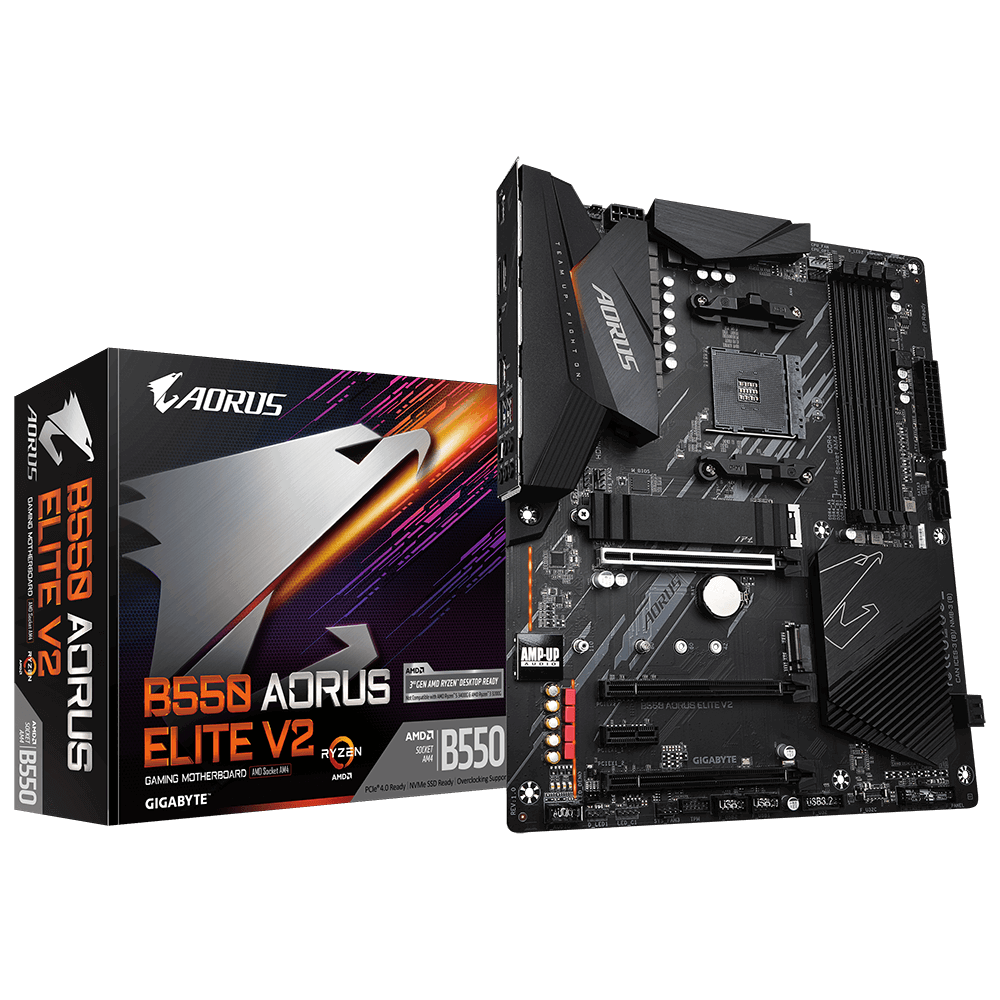 Gigabyte | B550 AORUS ELITE V2 1.0 | Processor family AMD | Processor socket AM4 | DDR4 DIMM | Memory slots 2 | Chipset AMD B | ATX
