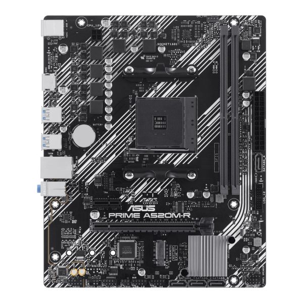 ASUS PRIME A520M-R | Asus | Processor family AMD A520 | Processor socket 1 x Socket AM4 | 2 DIMM slots - DDR4, ECC, unbuffered | Supported hard disk drive interfaces SATA-600 (RAID), 1 x M.2 | Number of SATA connectors 4