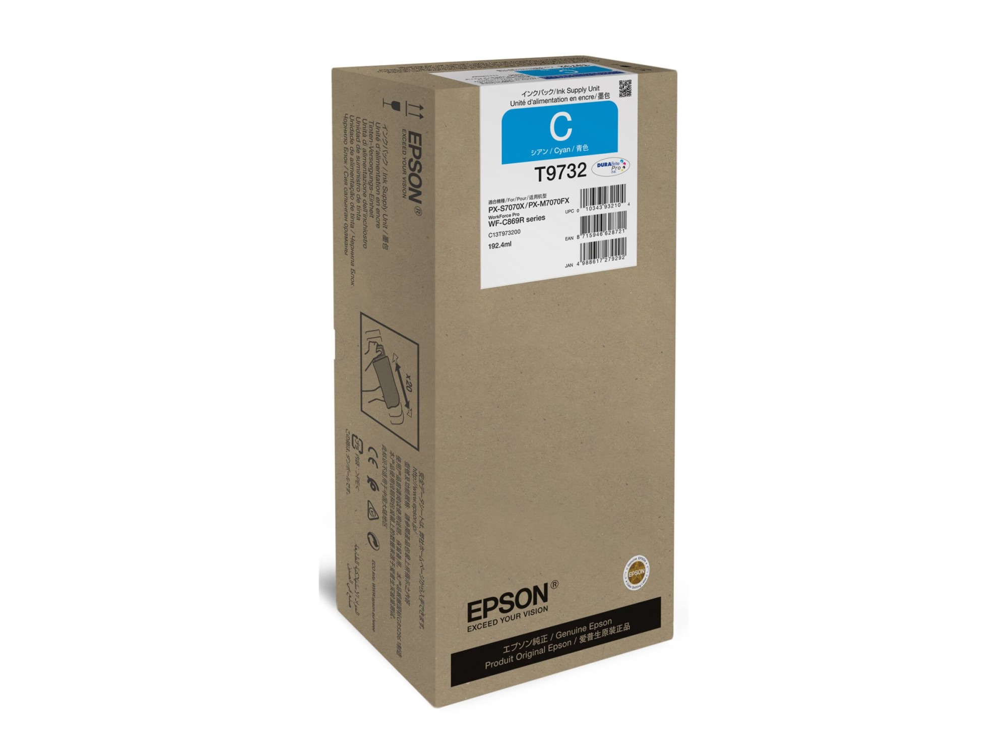 Epson WorkForce Pro WF-C869R XL Ink Supply Unit | C13T97320N | Ink pack | Cyan