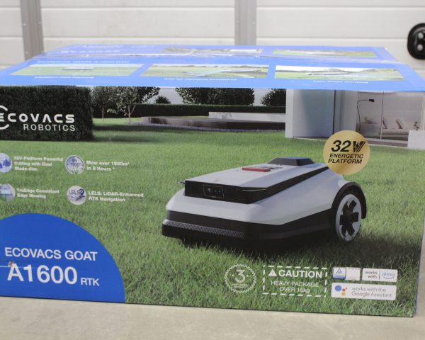 SALE OUT. Ecovacs GOAT A1600 RTK Lawn Mower, Robot, Up to 1600 m², TrueMapping with RTK and Al camera, Adjustable cutting height, White | Ecovacs Lawn Mower GOAT A1600 RTK | DAMAGED PACKAGING AS DEMO | 32 V
