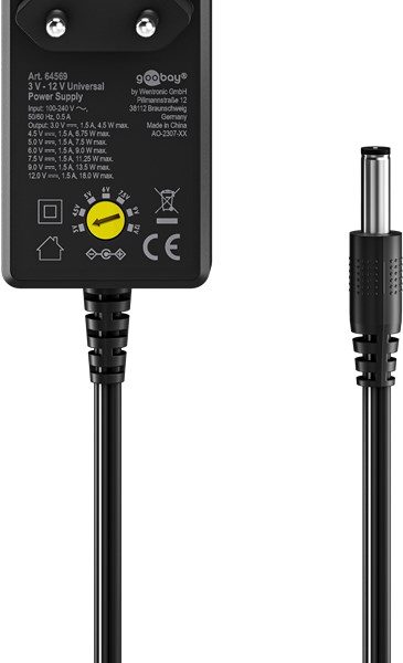 Goobay Universal Power Supply 3 V - 12 V, Max. 18 W