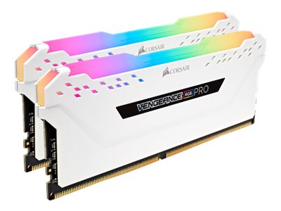 Corsair VENGEANCE RGB PRO 16GB (2 x 8GB) DDR4 DRAM 3600MHz C18 Memory Kit, White | Corsair
