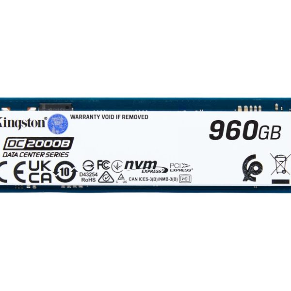 Kingston SSD | DC2000B | 960 GB | SSD form factor M.2 2280 | Solid-state drive interface PCIe NVMe Gen 4.0 (x4) | Read speed 7000 MB/s | Write speed 1300 MB/s