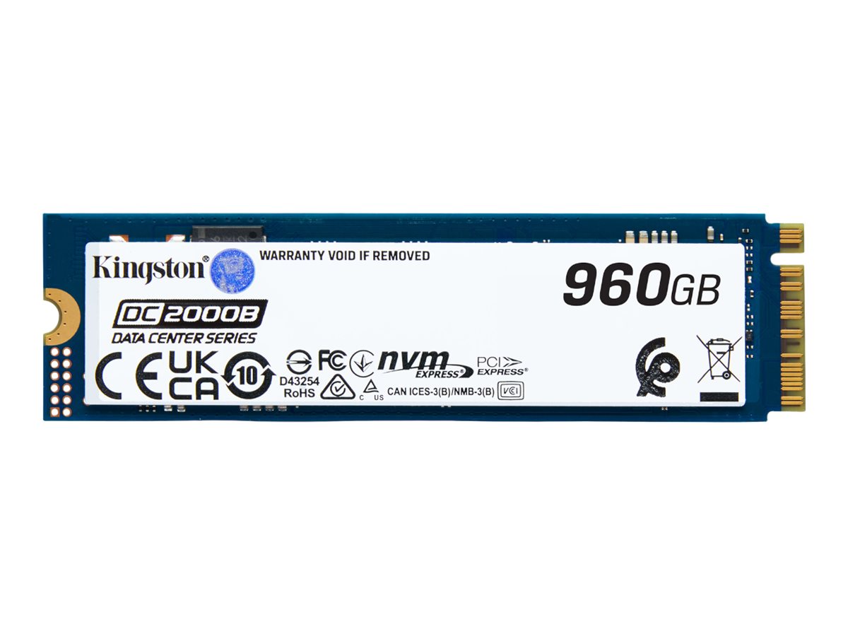 Kingston SSD | DC2000B | 960 GB | SSD form factor M.2 2280 | Solid-state drive interface PCIe NVMe Gen 4.0 (x4) | Read speed 7000 MB/s | Write speed 1300 MB/s