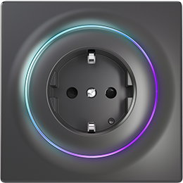 FIBARO Walli Outlet type F, Black Z-Wave EU | Fibaro