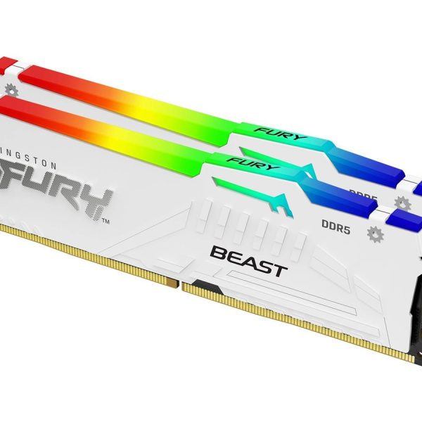 Kingston KF564C32BWEAK2-32 32GB 6400MT/s DDR5 CL32 DIMM (Kit of 2) FURY Beast White RGB EXPO | Kingston
