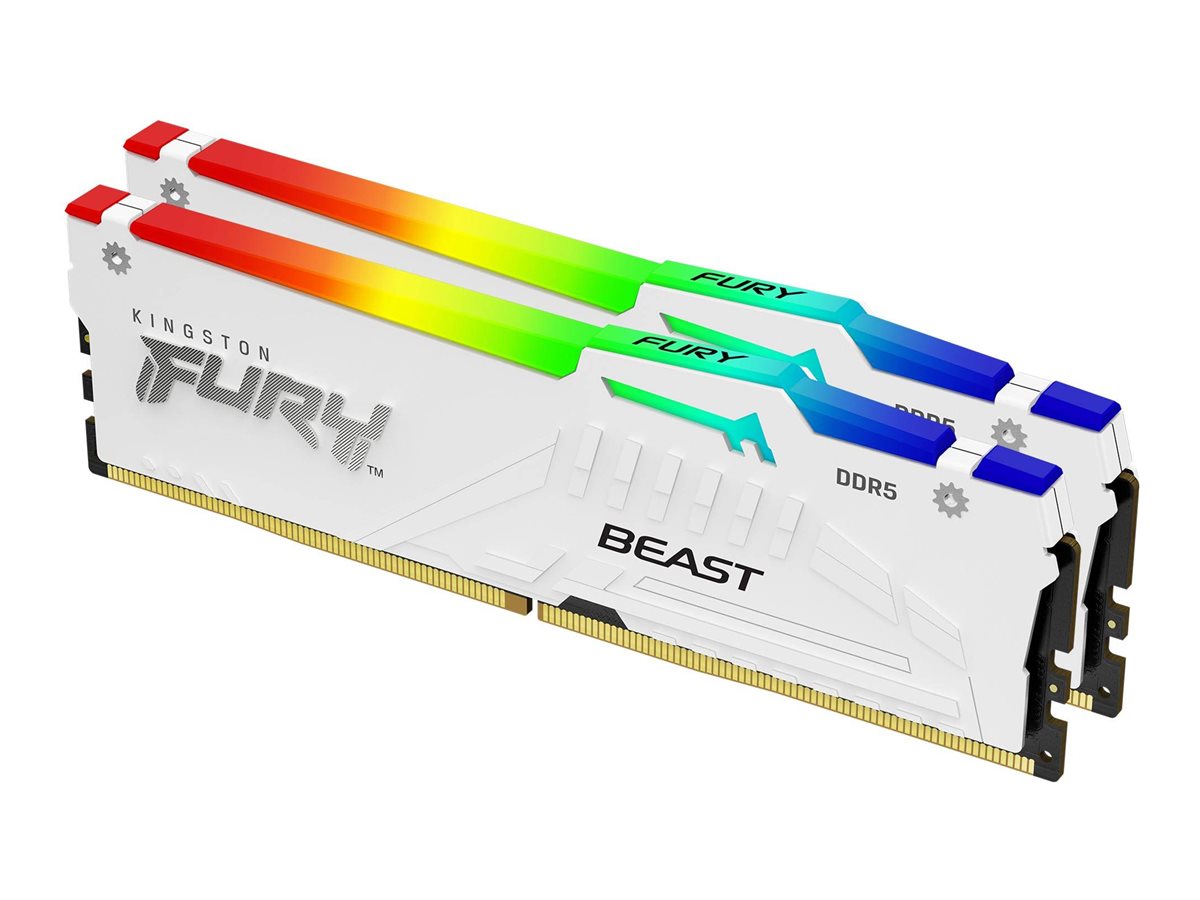 Kingston KF560C30BWEAK2-32 32GB 6000MT/s DDR5 CL30 DIMM (Kit of 2) FURY Beast White RGB EXPO | Kingston