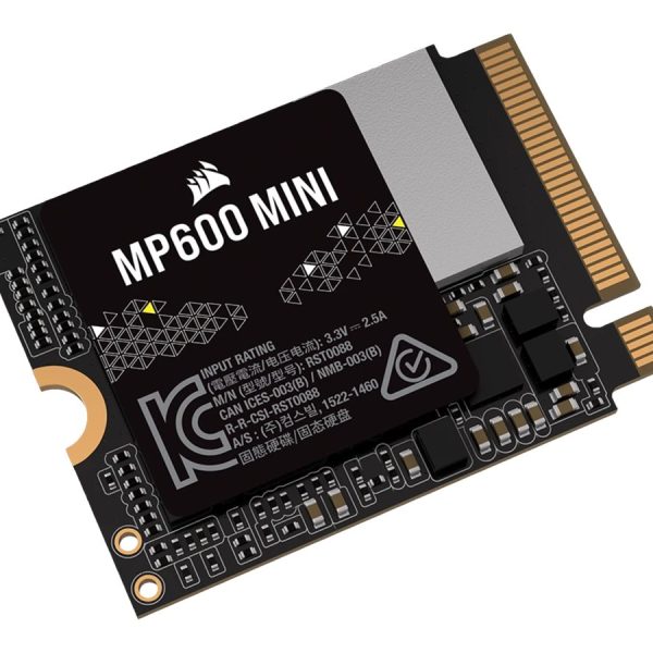 Corsair MP600 MINI | 1000 GB | SSD form factor M.2 2230 | Solid-state drive interface PCIe Gen4x4 | Read speed 7000 MB/s | Write speed 6200 MB/s