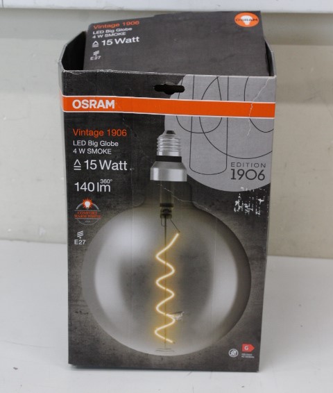 SALE OUT. Osram LED Vintage 1906 Big Globe 15 Filament 4W 818 Smoke E27 | Osram DAMAGED PACKAGING | DAMAGED PACKAGING