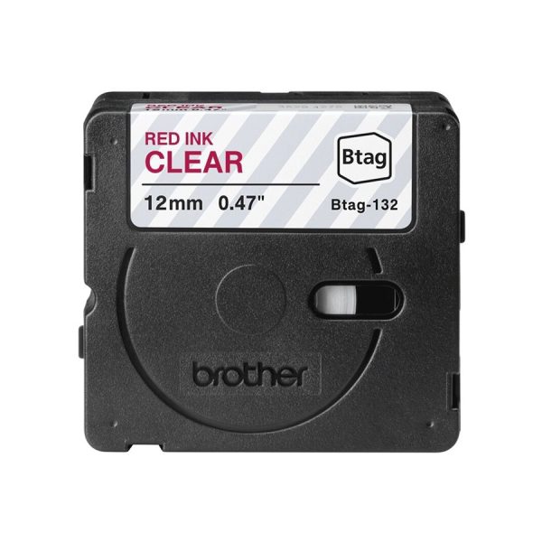 Brother BTAG-132 | Red on Clear | Btag