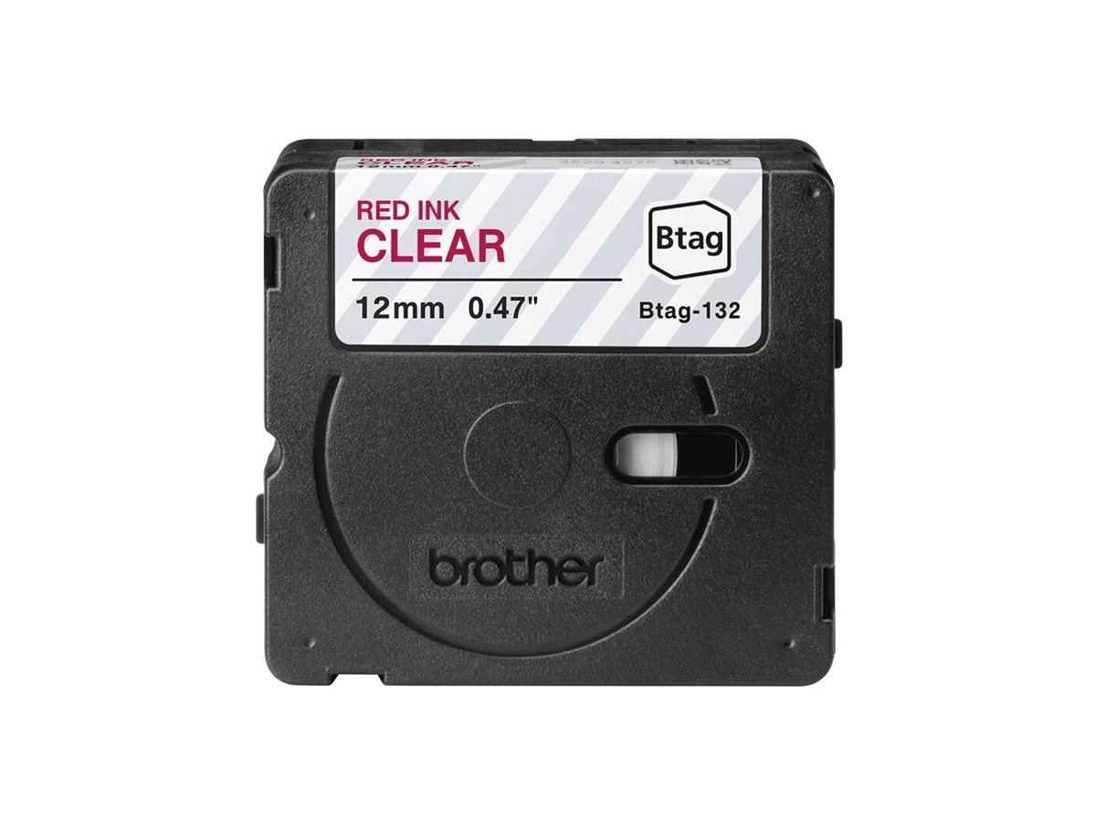 Brother BTAG-132 | Red on Clear | Btag