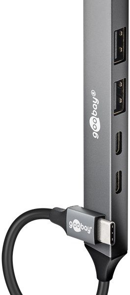 Goobay Slim 5-Port USB Hub, USB-C to USB-C/USB-A, 5 Gbit/s | 74460