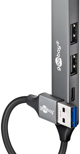 Goobay Slim 4-Port USB Hub, USB-A to USB-C/USB-A, 5 Gbit/s | 74458
