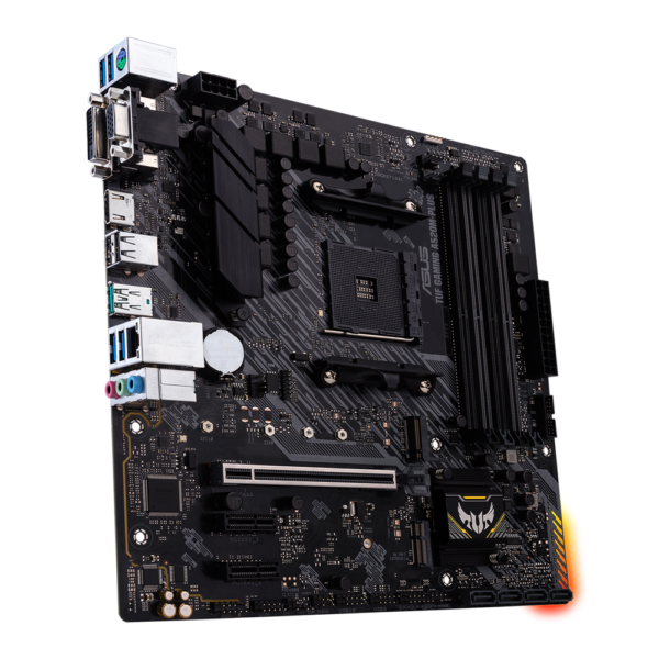 Asus | TUF GAMING A520M-PLUS | Processor family AMD | Processor socket AM4 | DDR4 | Memory slots 4 | Supported hard disk drive interfaces SATA, M.2 | Number of SATA connectors 4 | Chipset AMD A520 | Micro ATX