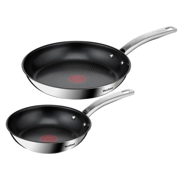 TEFAL | Pan Set | Intuition B817S255 | Frying | Diameter 20/26 cm | Suitable for induction hob | Fixed handle | Black/Silver