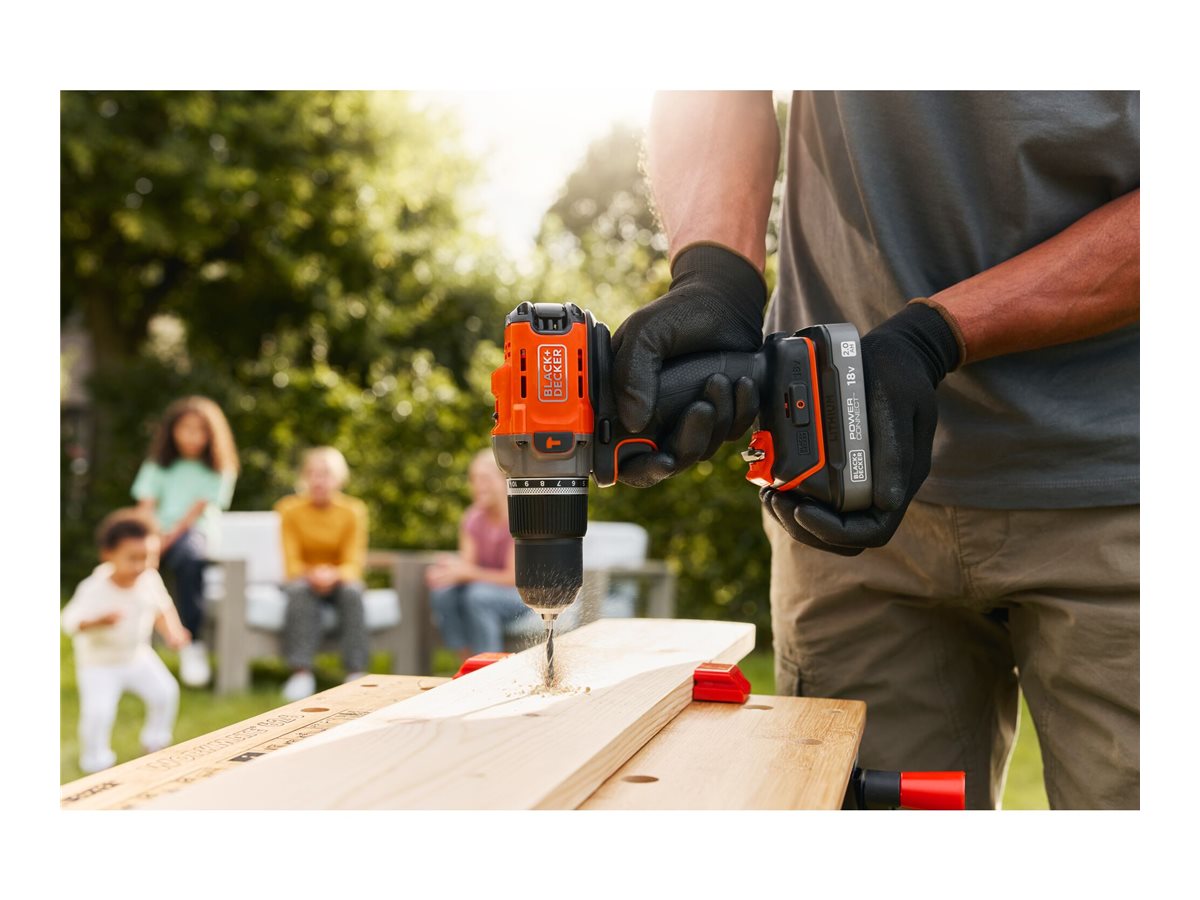BLACK & DECKER 18V Drill Driver with 2x2.0 Ah Batteries | BCD383D2XK-QW - Image 8