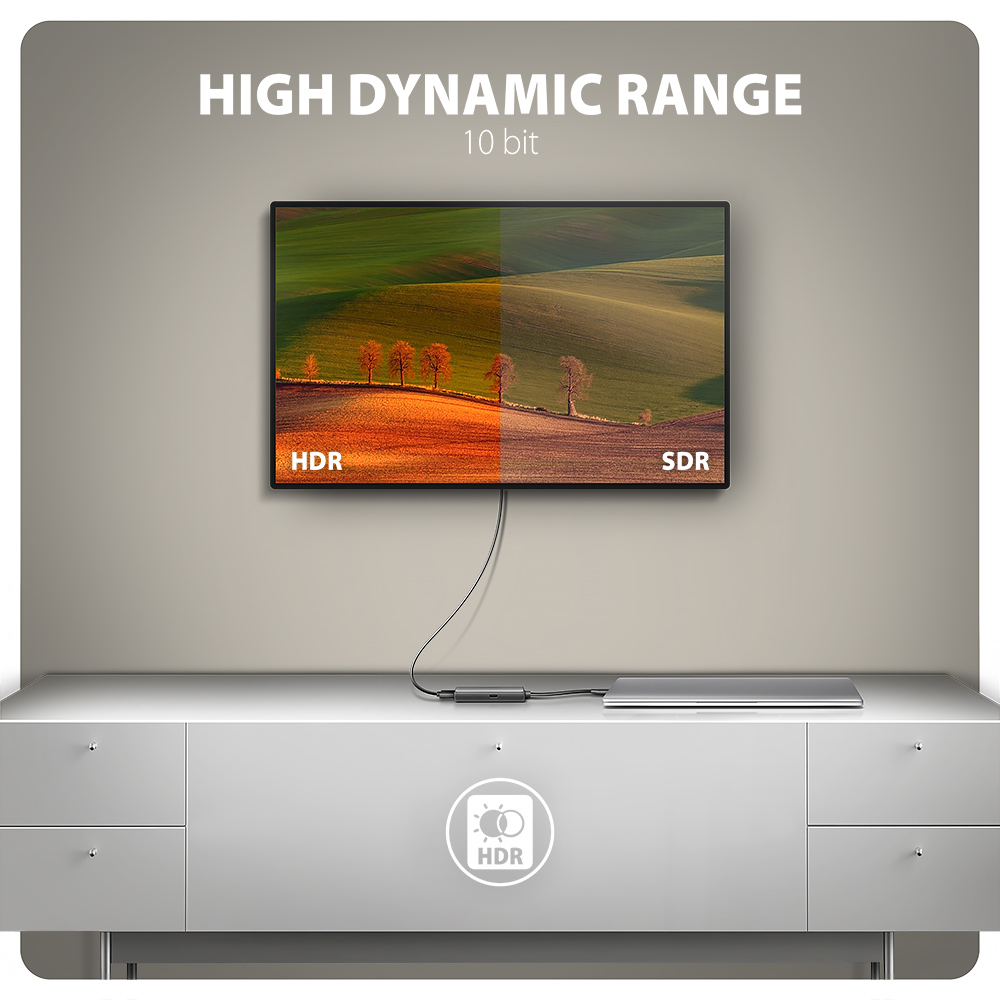 AXAGON Active converter RVC-HI8KPD, 100 W | USB Type-C to HDMI - Image 3