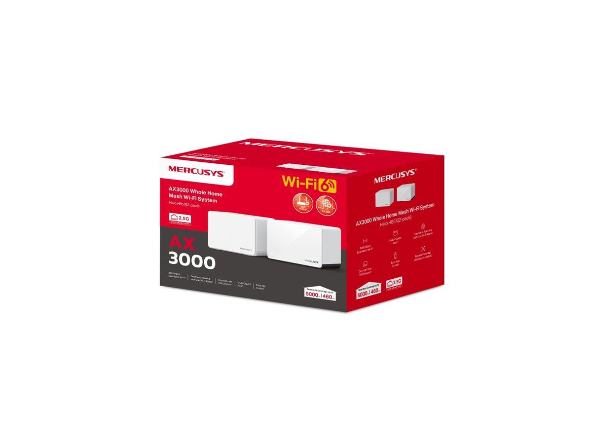 Mercusys AX3000 Whole Home Mesh WiFi 6 System | Halo H85X (2-pack) | 802.11ax | Mesh Support Yes | MU-MiMO No | No mobile broadband - Image 6