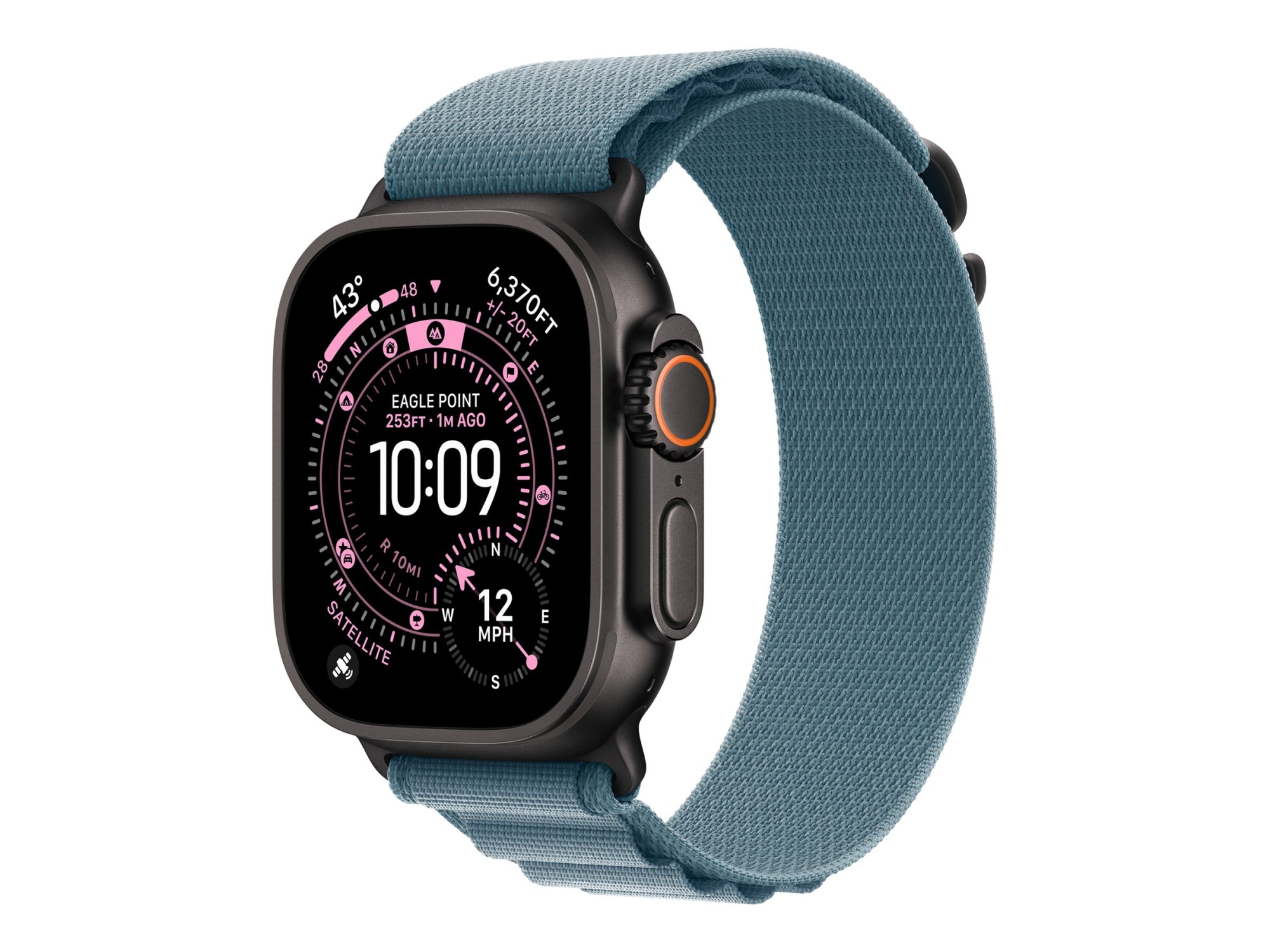 Apple | 49mm Light Blue Alpine Loop - Large - Black Titanium Finish - Image 2