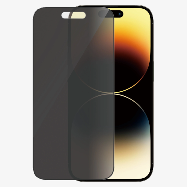 PanzerGlass | Screen protector | Apple | iPhone 14 Pro | Glass | Black | Ultra-Wide Fit; Easy installation; Privacy Filter; Fingerprint resistant | Privacy
