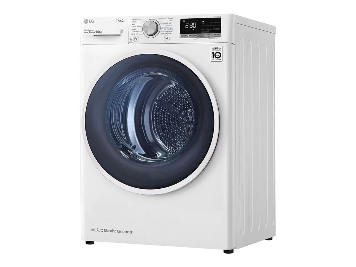 LG RH10V9AV4W Dryer Machine, C, Front loading, 10 kg, LED, Depth 66 cm, Wi-Fi, White | LG