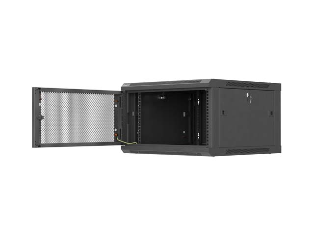 Lanberg Wall mounted installation cabinet 19" 6U 600X600 | WF01-6606-23B | Black - Image 7
