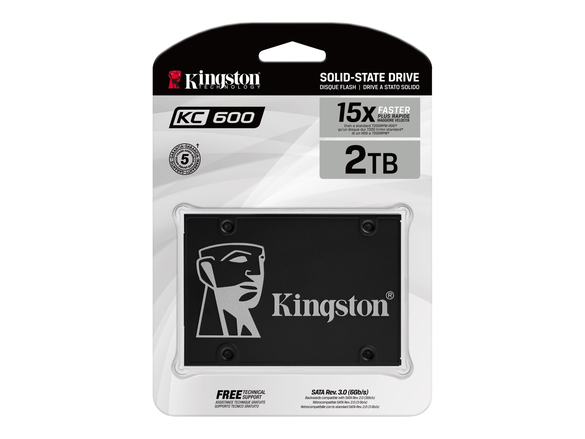 Kingston SSD | KC600 | 2048 GB | Solid-state drive interface SATA Rev. 3.0 (6Gb/s) | Read speed 550 MB/s | Write speed 520 MB/s - Image 5