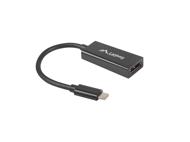 Lanberg USB-C (M) 3.1 to Displayport (F) Adapter cable 15cm, Black | AD-UC-DP-01 - Image 2