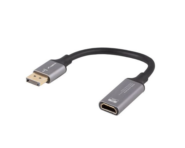 Lanberg Displayport (M) to HDMI (F) Adapter 8K on cable 20cm, Silver | AD-DP-HD-04