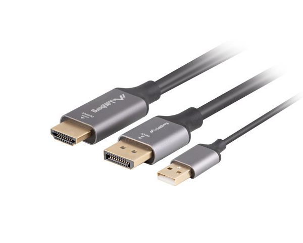 Lanberg HDMI (M) to Displayport (M) cable 4K, Black | CA-HDDP-20CU-0018-BK | 1.8 m