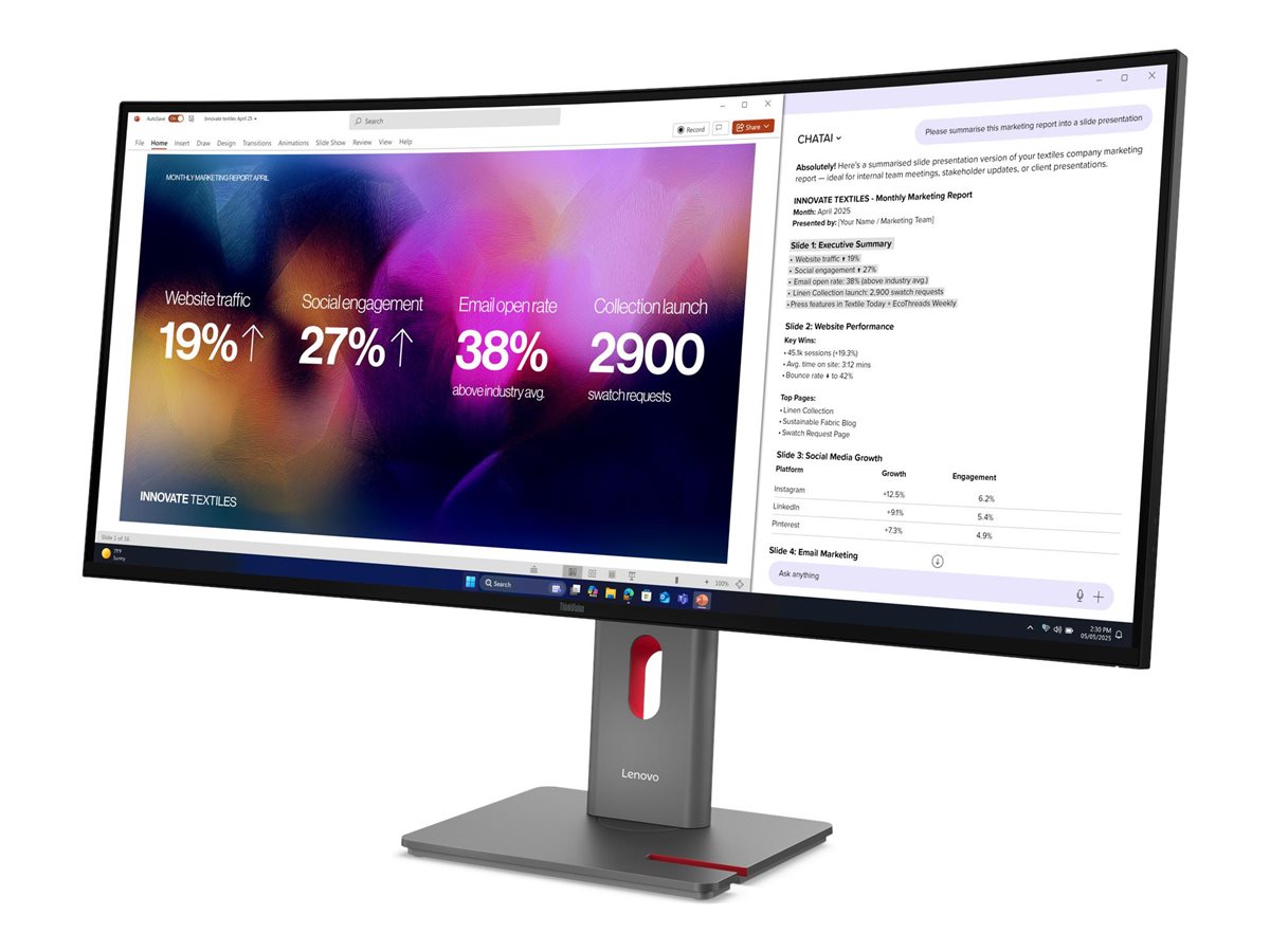 Lenovo ThinkVision P40WD-40 39.7/5120x2160/21:9/400 nits/DP/HDMI/3Y Warranty | Lenovo - Image 2