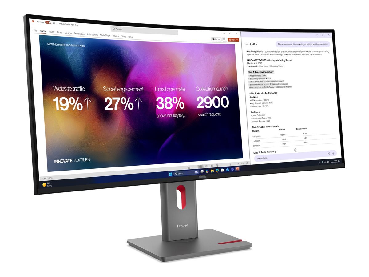 Lenovo ThinkVision P40WD-40 39.7/5120x2160/21:9/400 nits/DP/HDMI/3Y Warranty | Lenovo - Image 3