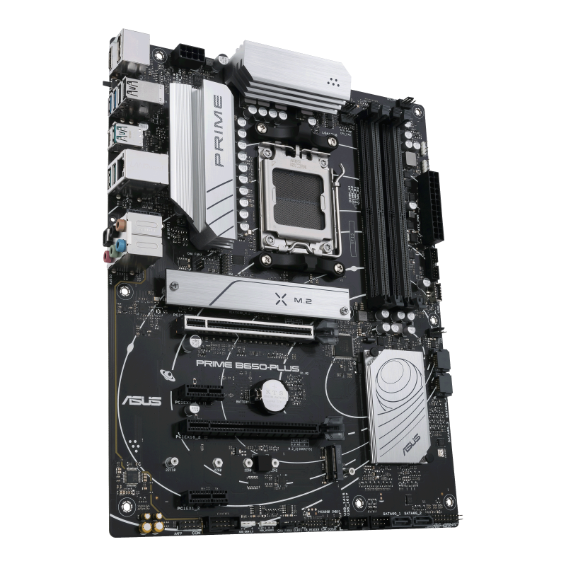 Asus | PRIME B650-PLUS | Processor family AMD | Processor socket AM5 | DDR5 DIMM | Memory slots 4 | Supported hard disk drive interfaces SATA, M.2 | Number of SATA connectors 4 | Chipset AMD B650 | ATX - Image 4