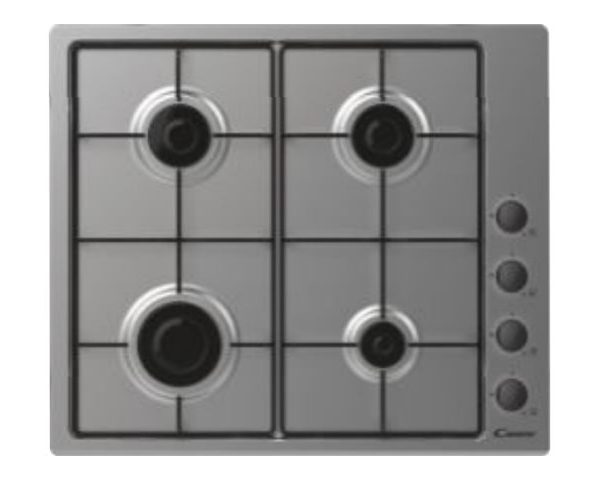 Candy CHW6LBX/4U2 Idea Hob, Gas, Width 60 cm, 4 cooking zones, Mechanical control, Stainless Steel | Candy