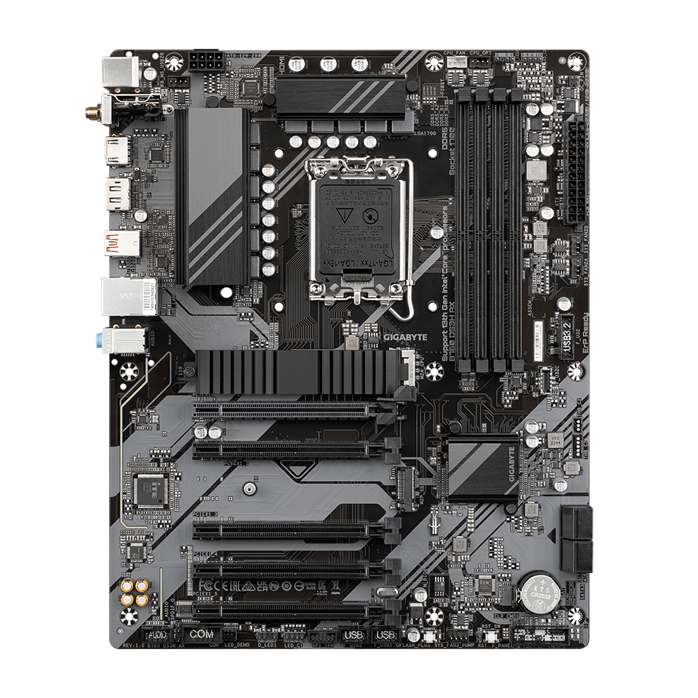 Gigabyte | B760 DS3H AX 1.x M/B | Processor family Intel | Processor socket LGA1700 | DDR5 DIMM | Memory slots 4 | Supported hard disk drive interfaces SATA, M.2 | Number of SATA connectors 4 | Chipset Intel B760 Express | ATX