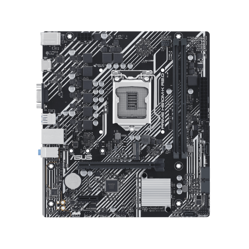 Asus | PRIME H510M-K R2.0 | Processor family Intel | Processor socket LGA1200 | DDR4 DIMM | Memory slots 2 | Supported hard disk drive interfaces SATA, M.2 | Number of SATA connectors 4 | Chipset Intel H470 | micro-ATX