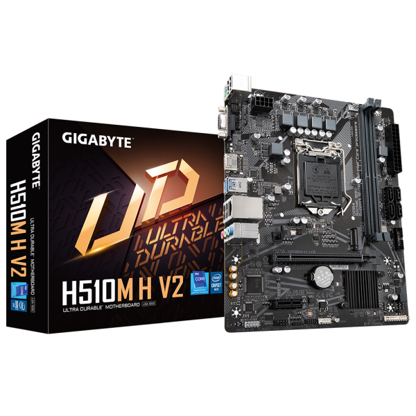 Gigabyte | H510M H V2 1.0 M/B | Processor family Intel | Processor socket LGA1200 | DDR4 DIMM | Memory slots 2 | Supported hard disk drive interfaces SATA, M.2 | Number of SATA connectors 4 | Chipset Intel H470 Express | Micro ATX