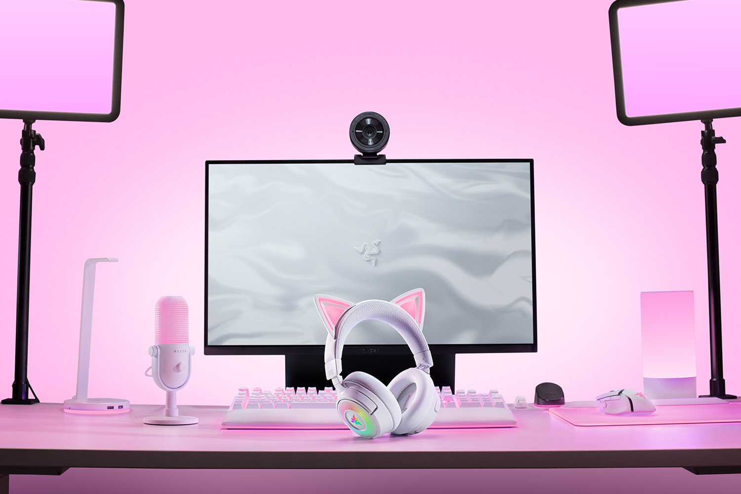 Razer Headset | Kraken Kitty V3 Pro | Bluetooth | Over-ear | Microphone | Wireless | White - Image 6