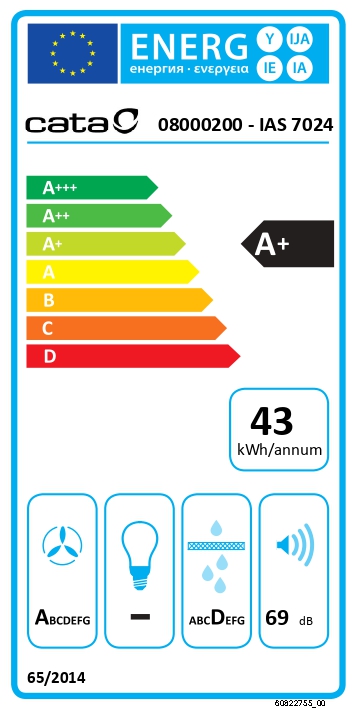 CATA | Hob with Hood | IAS 7024 | Induction | 77 cm | Number of burners/cooking zones 4 | Black | Slider - Image 4