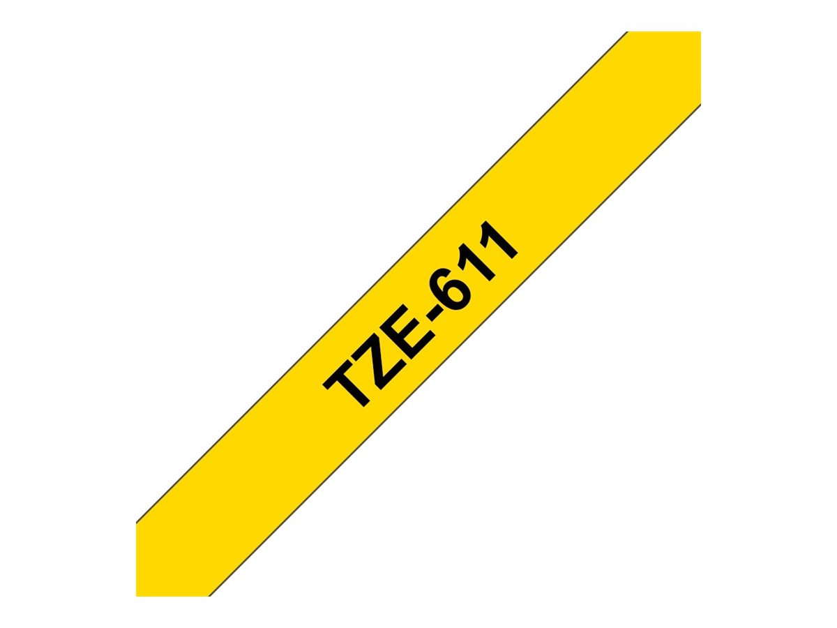 Brother | TZe-611 Laminated Tape | Black on Yellow | TZe | 8 m | 6 cm - Image 11