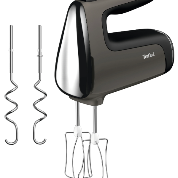 TEFAL | HT650E38 PowerMix Silence | Hand Mixer | 600 W | Number of speeds 5 | Turbo mode | Black/Grey